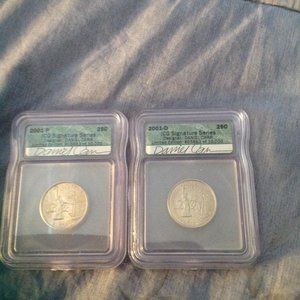 ICG 2001D & 2001P New York State Quarter Signature Series -Signed by Daniel Carr